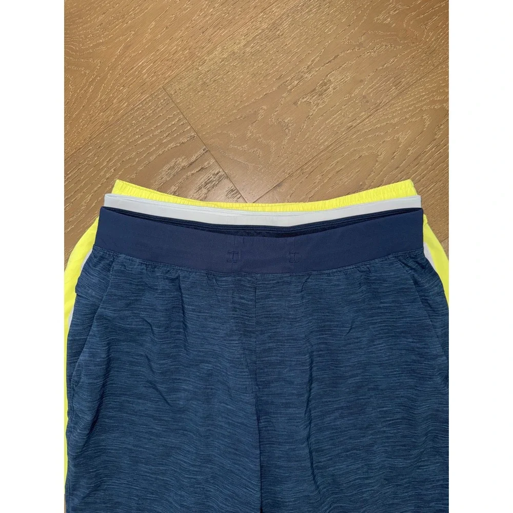Lululemon Pace Breaker Shorts Mens Large White Grey Marble Print Athletic Run - Picture 9 of 9